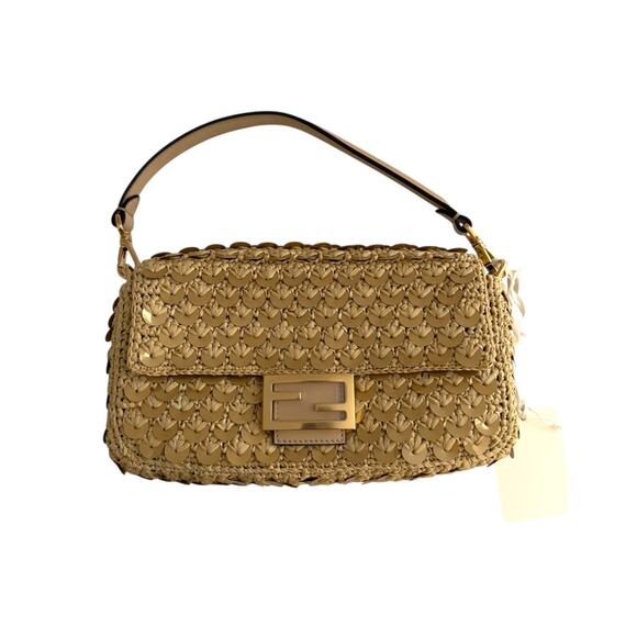Fendi Handbags - NWT! Fendi Raffia & Sequin Baguette